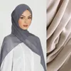 Szaliki luksusowe marszczenie szyfonowe szalik hidżab dla muzułmańskich kobiet plisowane gładka głowa Trząs