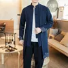 Roupas étnicas estilo chinês masculino tops sólidos Tang terno impressão vintage plus size jaqueta casual robes longos 2023 roupas masculinas orientais para o ano