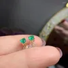 Studörhängen Gemicro Jewellery Natural Emerald 18K Guld med ädelstenstorlek på 4x5mm och AU750 Stämplad klassisk kvinnodesign