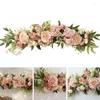 Fleurs décoratives arc de mariage Rose fleur coureur guirlande pour Table pièce maîtresse porte décoration murale signe de bienvenue fête florale