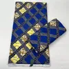 Stof 2022 Paarse Nigeriaanse Glam Glitter Grand SupV Ankara Golden Wax Stoffen Afrikaanse Katoen Wrapper Gedrukte Materialen 6Yards