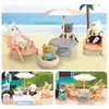 Gevulde Pluche Dieren Bos Familie Pop 1 12 Poppenhuis Keuken Accessoires Mini Model Rendier Dier Miniatuur Meubels Fantasiespel Voor Meisje Geschenken 230605