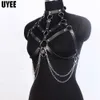 UYEE Sexy Vrouwen Borst Keten Club Jarretel PU Lederen Harnas Riem Body Bondage Beha Gothic Band Ondergoed Sexy Lingerie kousenband L230518