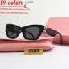 2023 Quadratische Sonnenbrille Sonnenbrille Damen Designer Luxus Mann Damen Waimea Miu Sonnenbrille Classic Vintage UV400 Outdoor mit Box und Etui 19 Farben