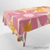 Table Cloth Pink flower household decoration rectangular party stain resistant aesthetic stain resistant R230605