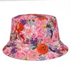 Шляпа Шляпа с широкими краями 2022 Хлопковое принт мода мода Joker Outdoor Travel Sun Hat Men and Women 165 G230603