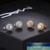 European and American Full-Jeweled Stud Earrings Zircon Micro-Inlaid Hip-Hop Hipster round Men's Earrings High-end