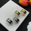 Nuevos pendientes de aro dobles de lujo para mujer, pendientes de cristal de oro de 18 quilates de alta calidad, regalos de joyería de diseñador de moda europeo