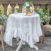 Nappe de table en dentelle blanche, décoration de Table de fête de mariage, nappe florale, couverture de Table basse, décoration de maison, couverture de pique-nique, R230605