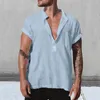 Heren Casual Shirts Heren Top Chique Pure Kleur Sneldrogend Dun Zomeroverhemd Vrijetijdskledingstuk