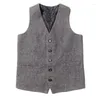 Women's Vests Women Vintage Slim Comfort Herringbone Vest Commuter Social Office Sleeveless Jacket Suits Profession Casual Work