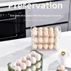 Storage Bottles Transparent Flip-Type Egg Holder Kitchen Shelving Refrigerator Side Door Box Organizer Rack