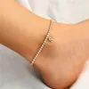 Anklets Bohemia Vintage Rhinestone 26 Letter Anklet For Women Summer Beach Initial Ankle Bracelet On The Leg Foot Jewelry Birthday Gifts