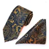 Noeuds papillon cravate ensemble hommes pour hommes Gravatas mode Floral cravate cou poche carré mariage fête cadeau mouchoir accessoires