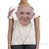 Camisetas femininas Pope Francis Men T-Shirt Women All Over Print Fashion Girl Shirt Boy Tops Tees Short Sleeve Tshirts