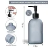 Glass Hand Soap Dispenser for Soap Lotion Essential Oils Frosted Grey 410ml