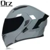 Casques de moto Accessoires Hommes Femmes Flip Up Casque Casco Motocross Racing Full Face Modulaire Moto Cafe Racer Dirt Bike