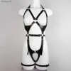 Fullyoung Full Body Verstelbare Bondage Harnas Vrouw Lederen Harnas Beha Bdsm Harnas Lingerie Goth Accessoires Borst Bretels L230518