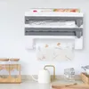 Hooks Rails Adorehouse Paper Handduk Holder Sauce Rack Kitchen Organizer 4 In 1 Cling Film Cutting Holder Kitchen Accessories 230605