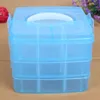 Jewelry Pouches 3 Layers 18 Grids Transparent Plastic Storage Box Compartment Adjustable Container For Rectangle Case