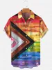 Chemises décontractées pour hommes Bear Pride Flag Chemise imprimée Hawaiian Summer Women For Men Tops