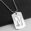 Pendant Necklaces English Initial Letter Q Name Symbol Necklace Detachable Double Layer Text Stainless Steel Alphabet Family Gifts Jewelry