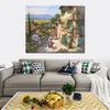 Handmade Mediterranean Seascape Wall Art Spring in The Valley Sung Kim Canvas Painting Contemporary Bathroom Decor