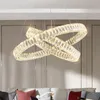 Ceiling Lights Luxury Lustre K9 Crystals Led Pendant Steel Circle Chandelier Lighting Modern Luminarias Home Deco Indoor