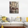 Modern Canvas Art City Scene Brent Heighton Handmade Figurative Oil Painting Contemporary Wall Decor for Living Room