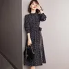Casual Kleider 2023 Koreanische Mode Frauen Blumen Kleid Weibliche Gedruckt Bodenbildung Frau Vintage Büro Dame Stil Kleider Feminie Kleidung