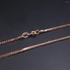 Kedjor Real 18K Rose Gold Chain for Women 1mm Thin Wheat Link Cable Necklace 60cm/24inch Stamp AU750