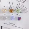 Charms Simple Translucent Striped Small Pendant Geometric Peach Heart Glaze Straight Hole Loose Beads Necklace Bracelet Material