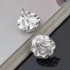 Charm Graziosi orecchini a bottone in argento sterling con fiore rosa per donna Gioielli di moda di alta qualità Regali di festa di nozze R230605