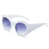 Zonnebril 2023 Mode Grote Frame Ronde Vrouwen Mannen Merk Designer Vintage Punk Cat Eye Zonnebril Vrouwelijke Man Show Shades