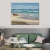 Arte de lienzo hecho a mano para decoración para sala de estar Sandpiper March Sung Kim pintura paisaje realista hermoso