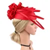 Stingy Brim Hats Women Dress Church Tea Party Wedding Hat Flower Satin Church Fedoras Hat 230603