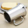 Stainless 16oz Steel Tankard Double Wall Beer Mug Tail Breakfast Tea Milk Mugs with Handgrip Coffee Cup Bar Tools Drinkware Tool Fy5306 s