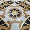 Jade Marble Art Parquet Brass Inlay деревянные полы роскошные виллы дома украшение розовой древесины из лиственных пола медальон инкрустация настенные наклейки дизайн маркетри