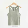 LL Racerback Yoga Tank Tops Lu Women Fiess Sleeveless Summer Breathable Cami Sports Shirts Slim Ribbed Running Gym Crop Vest Built in Bra Top