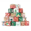 Jul advent kalender present wrap box kraft papper godis cookies box barn nyår fest present gynnar navidad xmas dekor