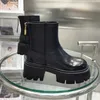 Bottes 2022 marque Design bottines pour femmes sans lacet en cuir noir plate-forme bottes femmes talon épais femmes Chelsea bottes chaussures d'hiver Z0605