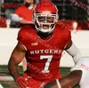 Kwabena Asamoah Rashad Rochelle Rutgers-Fußballtrikot, individuell genäht, für Herren, Jugend, Q'yaeir Price, Chris Long, Shaquan, Loyal Taj White, Rutgers Scarlet Knights-Trikots