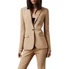 Vrouwen Tweedelige Broek Mode Rood Vrouwen Pak 2 V-hals Slim Fit Business Office Uniform Voor Het Kostuum Femme Jas Met