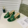 Designer Sandals Women Fashion Casual Slippers Leather High Heels Sandals Luxury Chunky heel Elegant Women Sandals Heel Height 3CM 7CM with Box