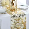 Corredor de mesa com 10 pacotes de folha metálica brilhante malha Corredor de mesa para casamento dourado Decoração de mesa Decoração de Natal Caminhos de mesa 230605