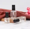 5ML 10ML 15MLSquare Bouteille En Verre Avec Brosse Vide Outil De Maquillage Transparent Conteneurs De Vernis À Ongles Bouteille De Colle En Verre Clair Pour Échantillon JL8963