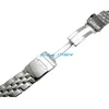 Jawoder Watchband 22mm 24mm Full polerat rostfritt stål Watch Band Rem armband Tillbehör Silveradapter för Superocean251C