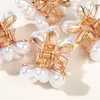 DIY Metal Barrettes Girls Hairpins Double Side Crystal Flower Hair Crab Clamps Sweet Headwear Mini Hair Claw Ponytail Clips
