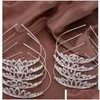 Hair Accessories Wedding Crystal Crown Comb Pearl Sticks Prom Headband Kids Party Events Clear Rhinestone Tiaras Sliver Jewelry Chri Dhrc7