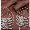 Accessoires De Cheveux De Mariage Cristal Couronne Peigne Perle Bâtons De Bal Bandeau Enfants Fête Événements Effacer Strass Diadèmes Ruban Bijoux Chri Dhrc7